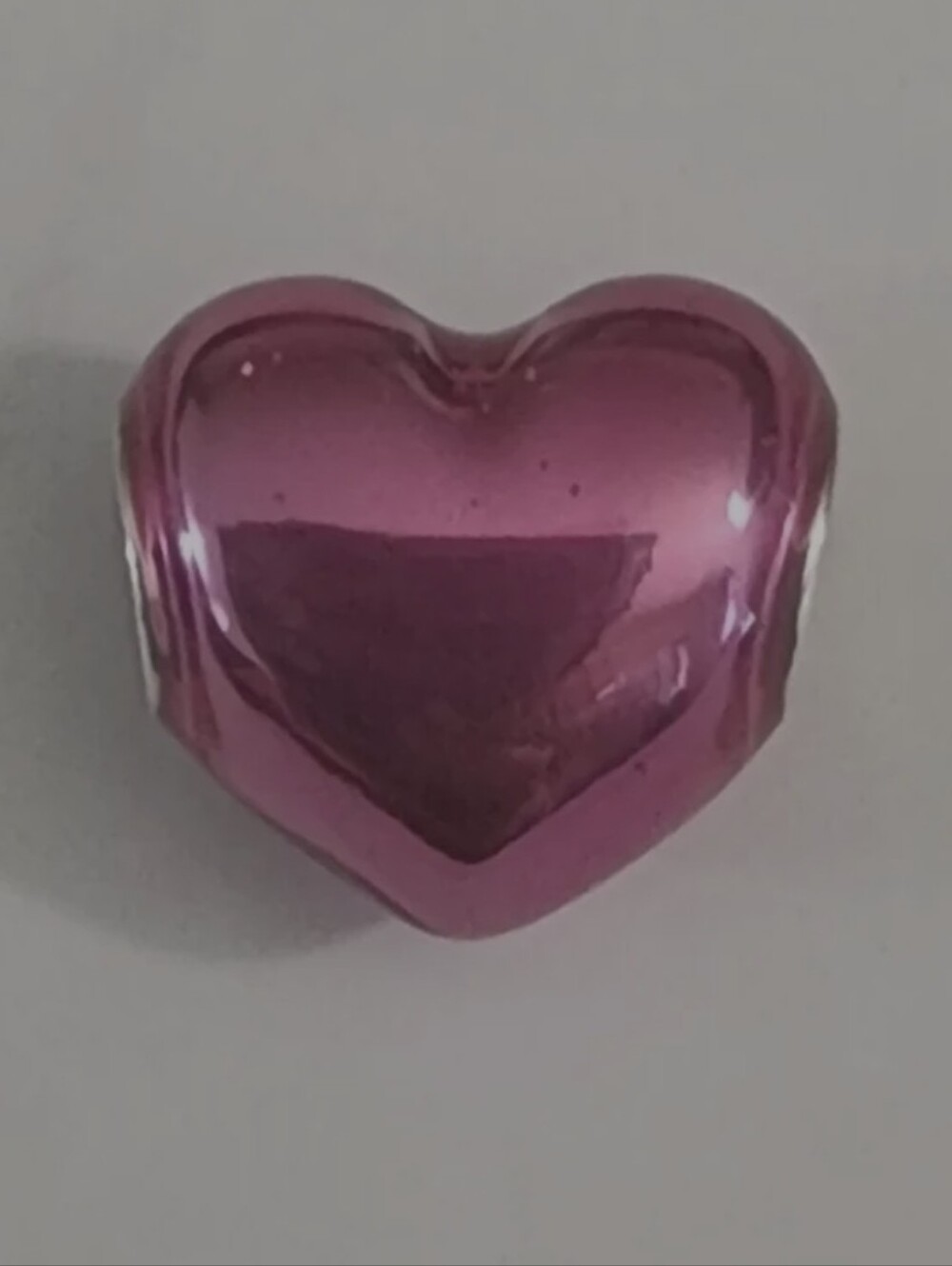 Authentic Pandora Metallic Pink Heart Charm